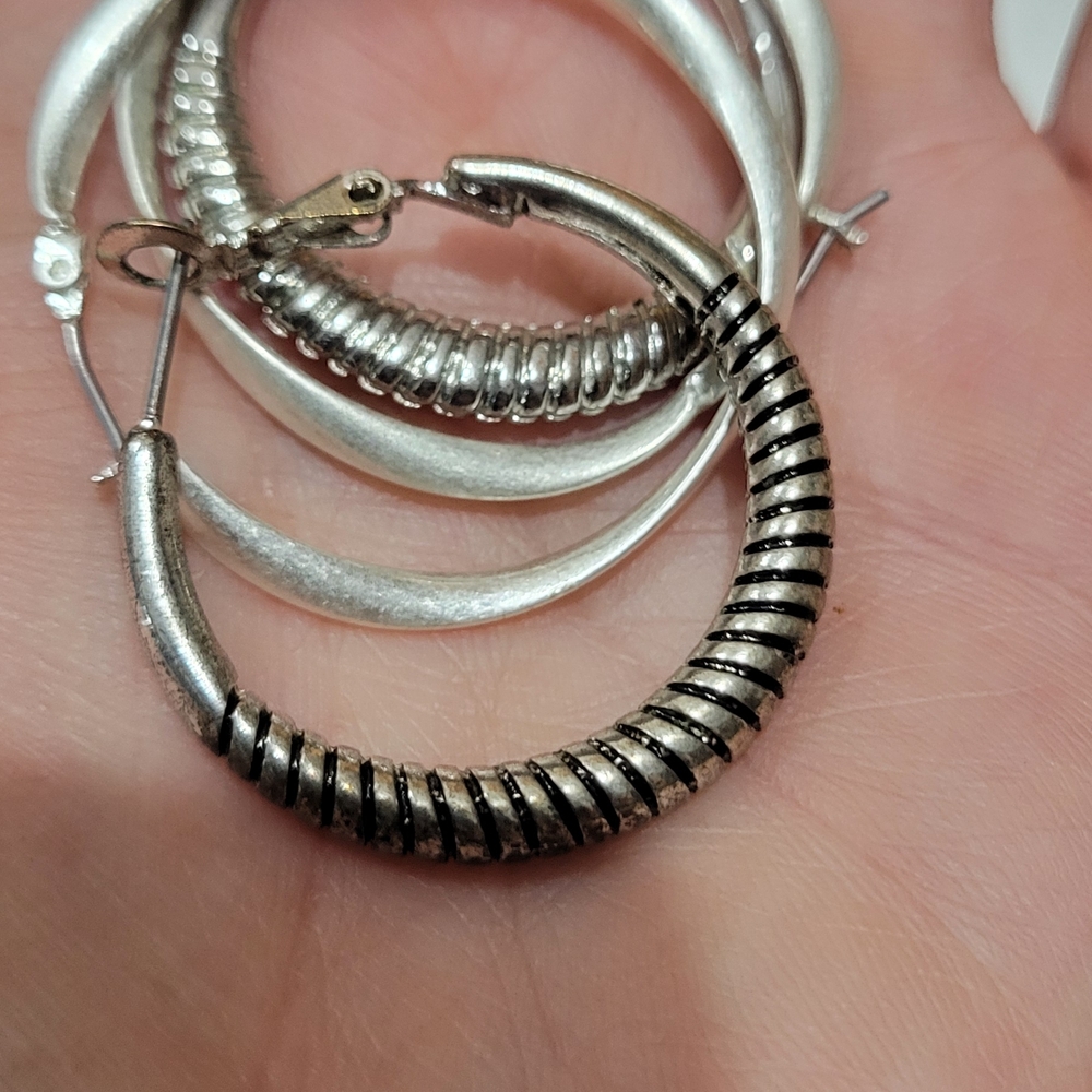 Vintage Silver Hoop Earrings